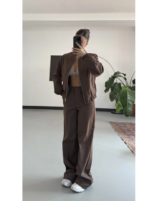 Iina Gabardin Takım - Kahve