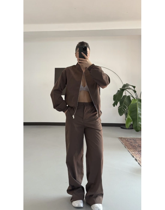 Iina Gabardin Takım - Kahve