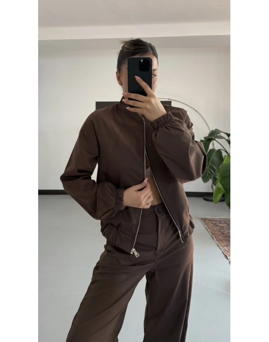 Iina Gabardin Takım - Kahve