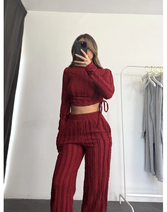 Janna Büzgülü Takım - Bordo
