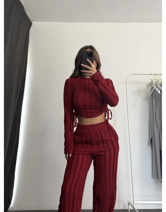 Janna Büzgülü Takım - Bordo