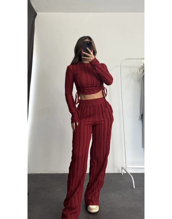 Janna Büzgülü Takım - Bordo