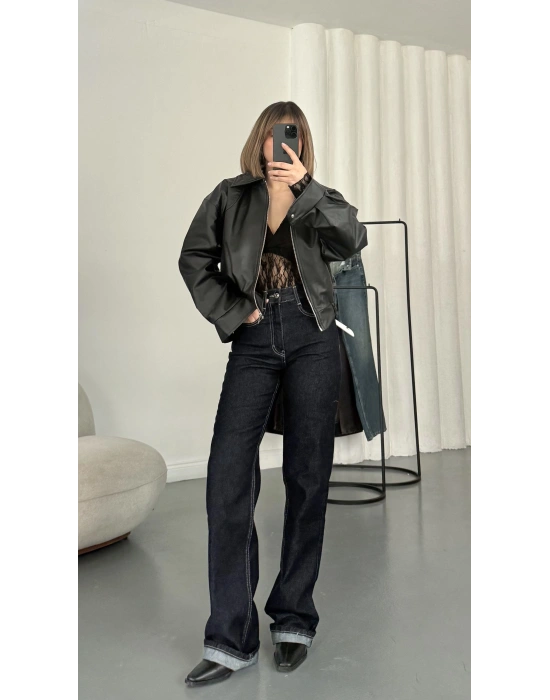 Jazz Wide Leg Jean - Lacivert