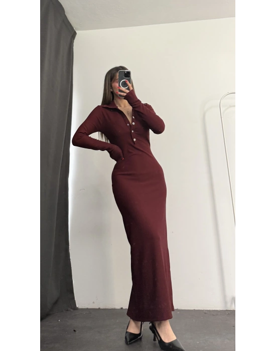 Jemma Çıtçıtlı Elbise - Bordo