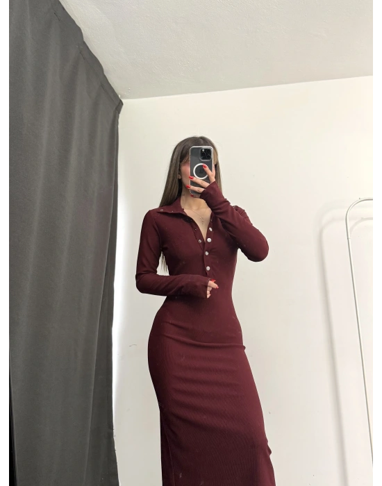 Jemma Çıtçıtlı Elbise - Bordo