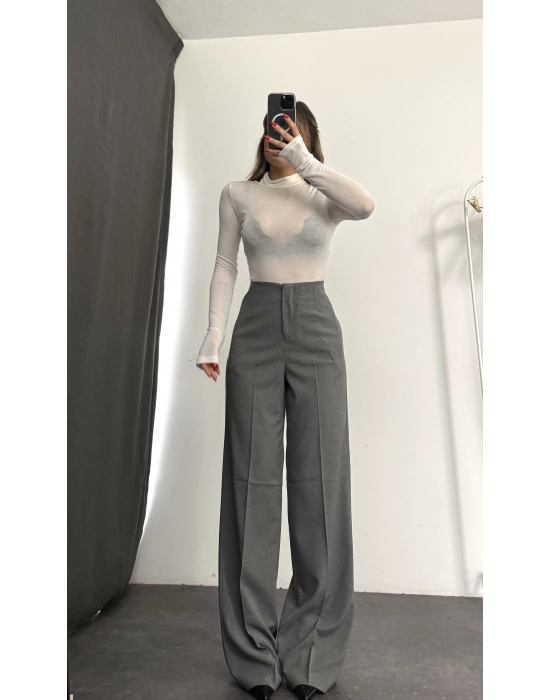 Jessi Balıkçı Yaka Transparan Bluz - Beyaz