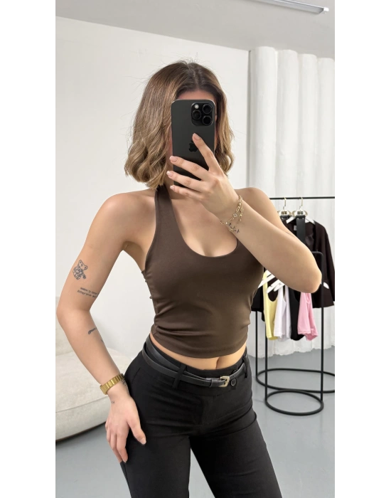 Jolie Basic Crop - Kahve