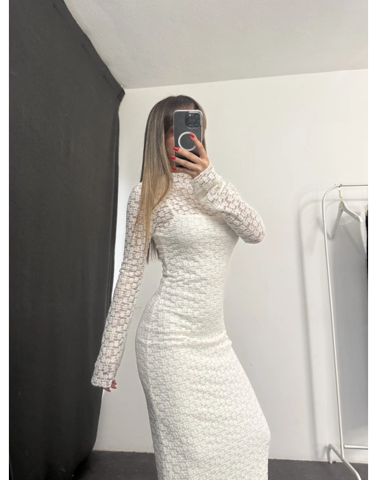 Joselina Dantel Elbise - Beyaz