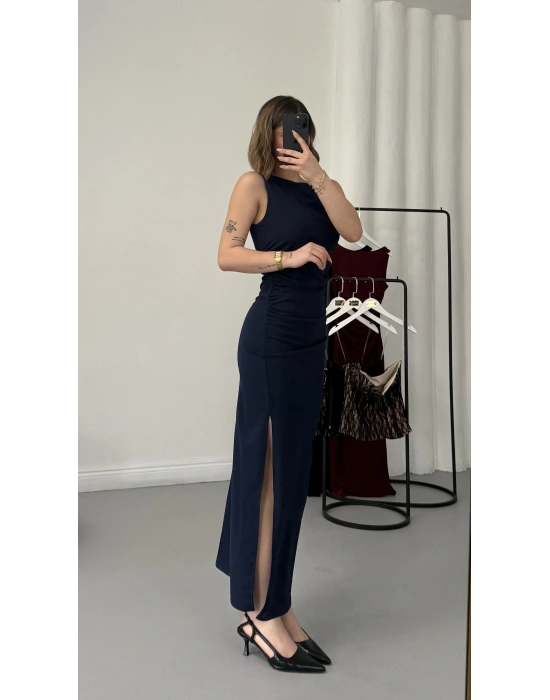 Kaisa Drapeli Elbise - Lacivert