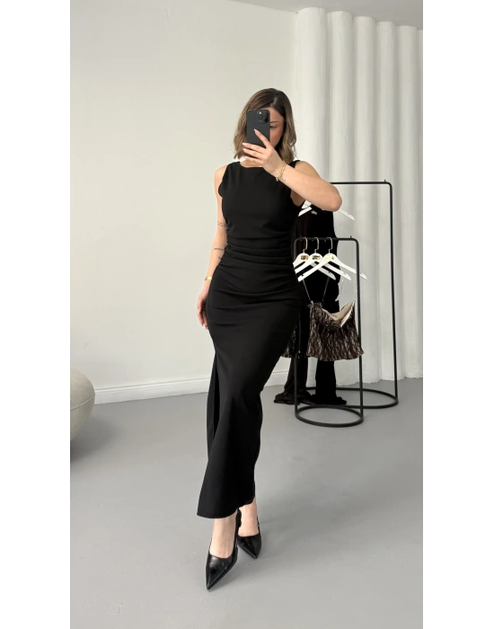 Kaisa Drapeli Elbise - Siyah