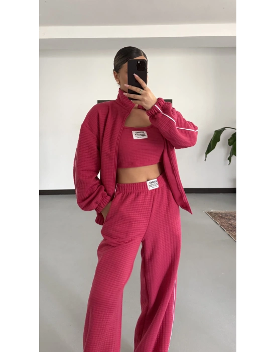 Kapitone 3lü Takım - Pembe