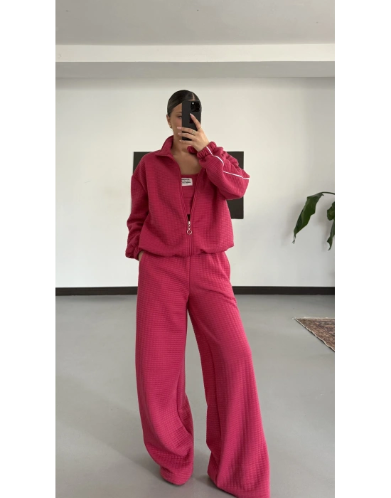 Kapitone 3lü Takım - Pembe