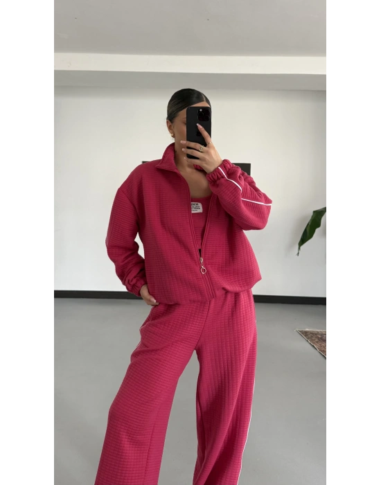 Kapitone 3lü Takım - Pembe