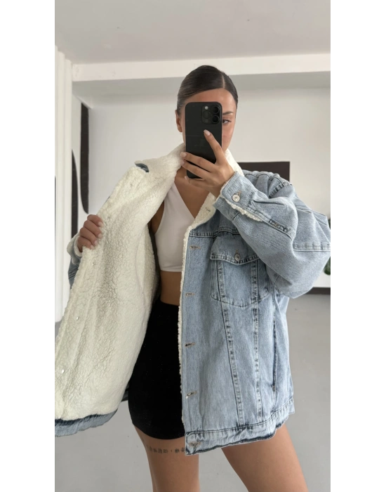 Kenedy Kürklü Kot Ceket