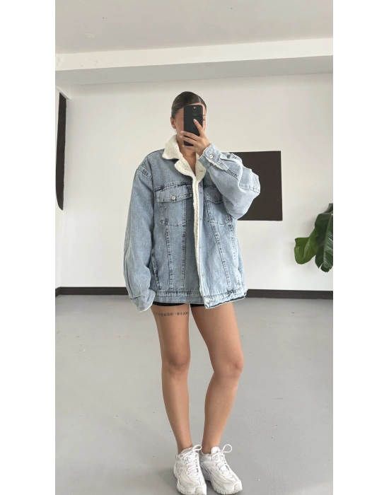 Kenedy Kürklü Kot Ceket