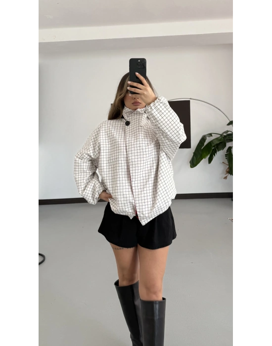 Kırmızı Astarlı Ekose Ceket