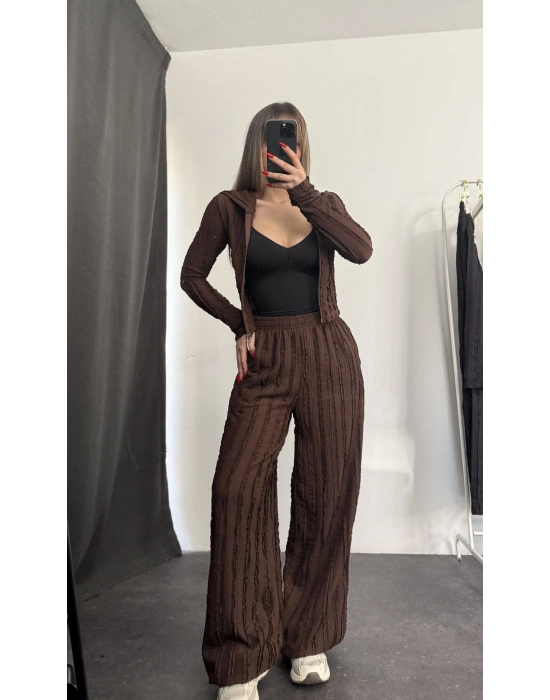 Kitty Kapüşonlu Takım - Kahve