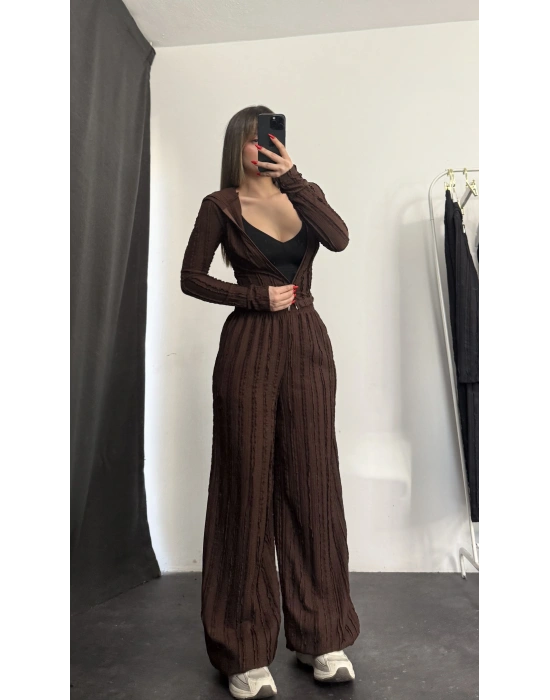 Kitty Kapüşonlu Takım - Kahve