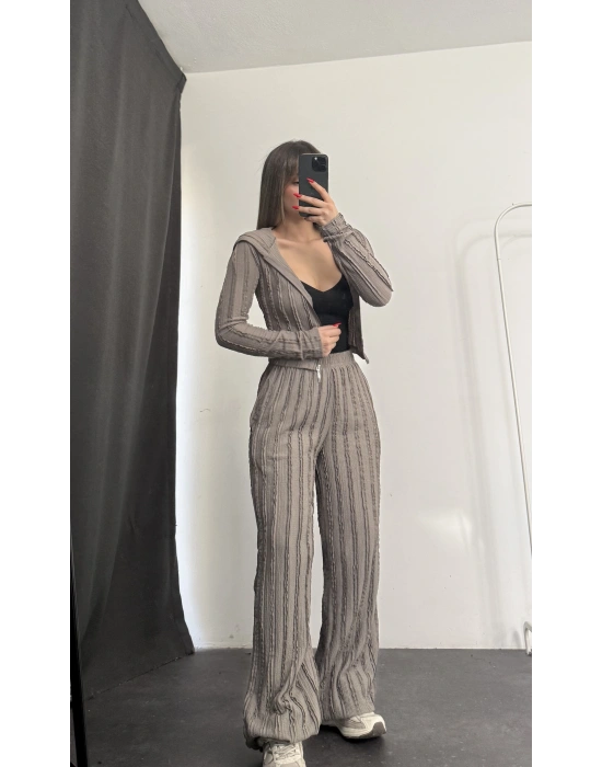 Kitty Kapüşonlu Takım - Vizon