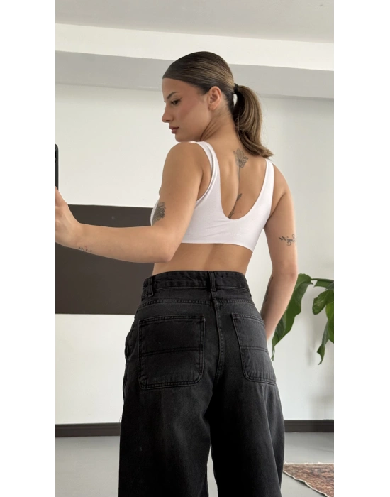 Kylie Barrel Fit Jean - Füme