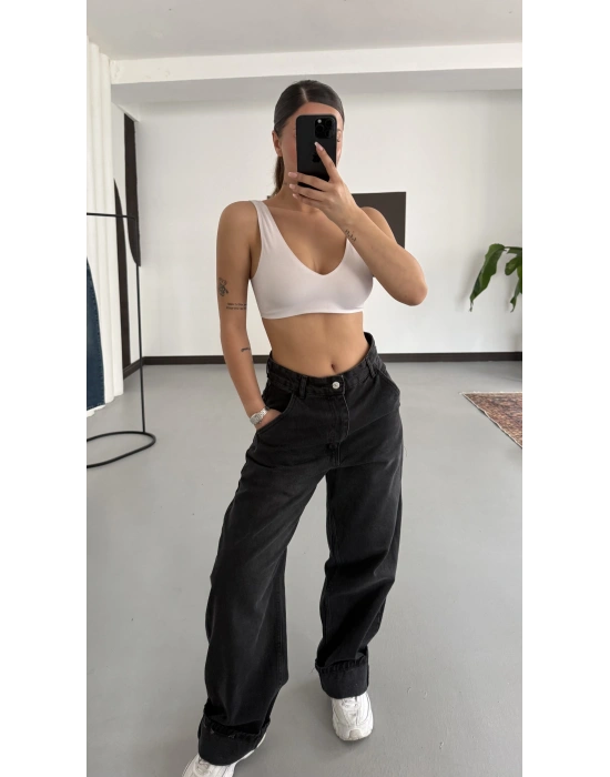Kylie Barrel Fit Jean - Füme
