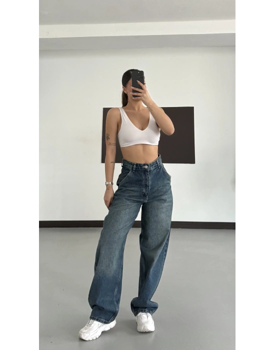 Kylie Barrel Fit Jean - Tintli