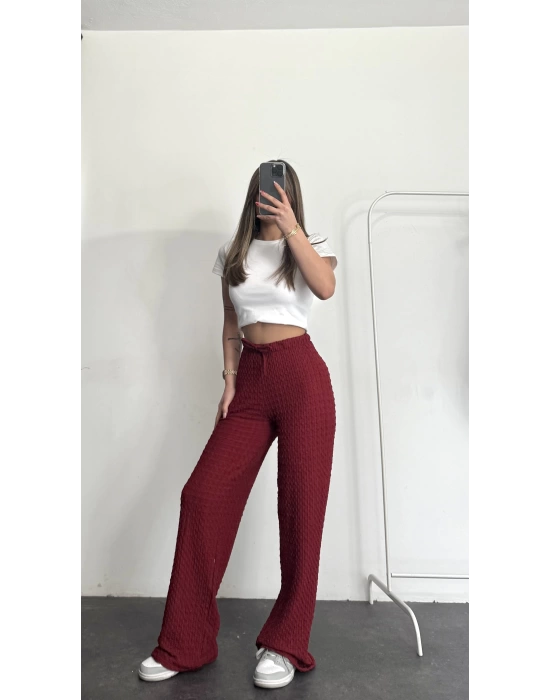 Lala Bürümcük Pantolon - Bordo