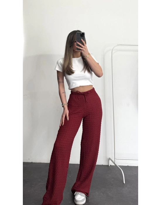 Lala Bürümcük Pantolon - Bordo