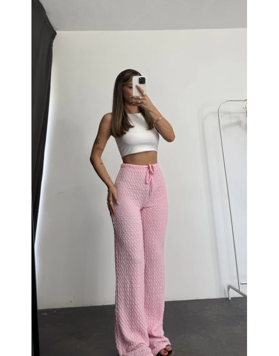 Lala Bürümcük Pantolon - Pembe