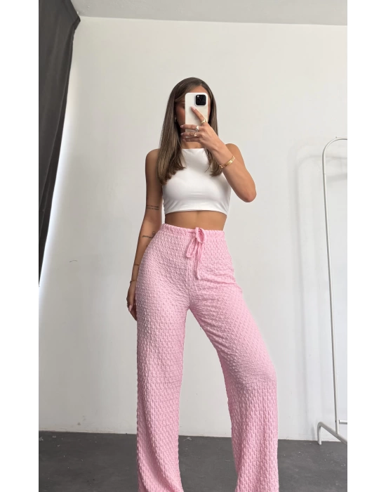 Lala Bürümcük Pantolon - Pembe