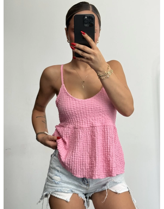 Layla Askılı Bluz - Pembe