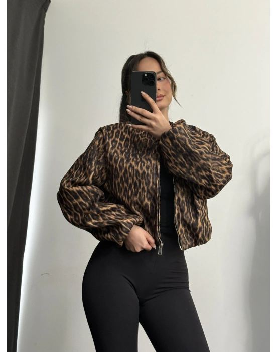 Leopar Bomber Ceket