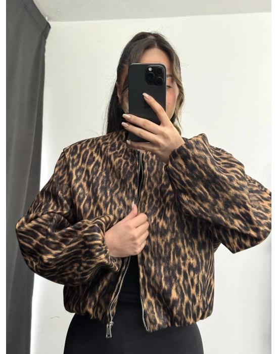 Leopar Bomber Ceket