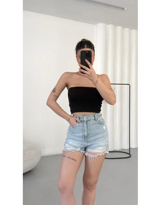 Lexi Gloplu Crop - Siyah