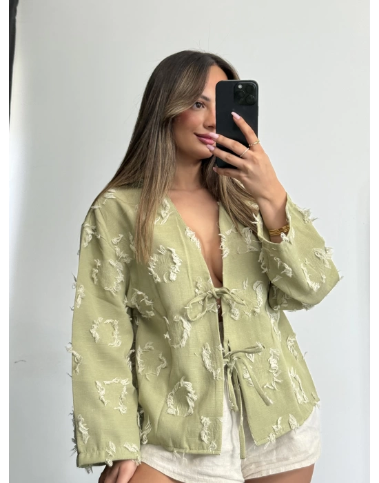 Lilia Keten Ceket - Haki