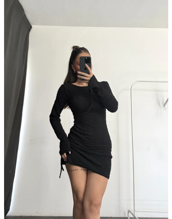 Linett Mini Elbise - Siyah
