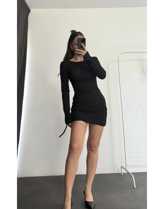 Linett Mini Elbise - Siyah