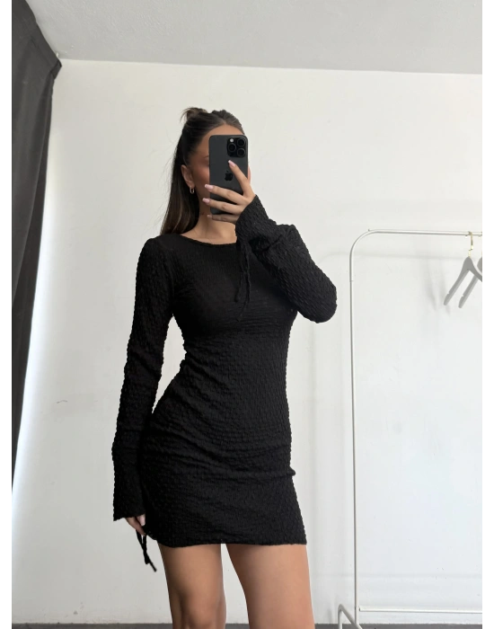 Linett Mini Elbise - Siyah