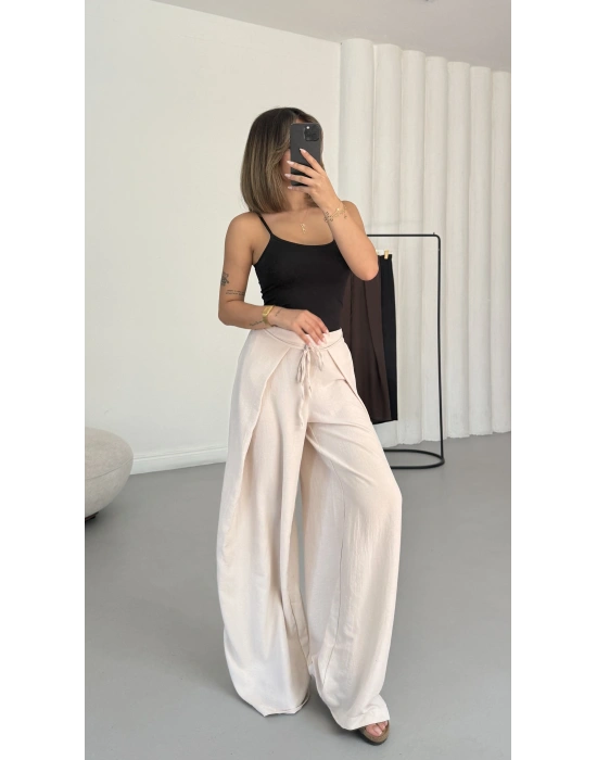 Livia Bağcıklı Pantolon - Bej