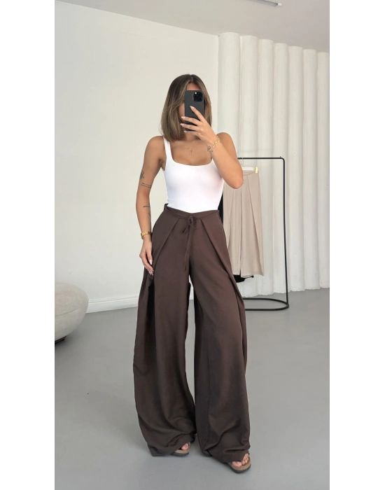 Livia Bağcıklı Pantolon - Kahve