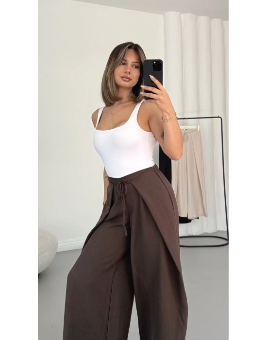 Livia Bağcıklı Pantolon - Kahve