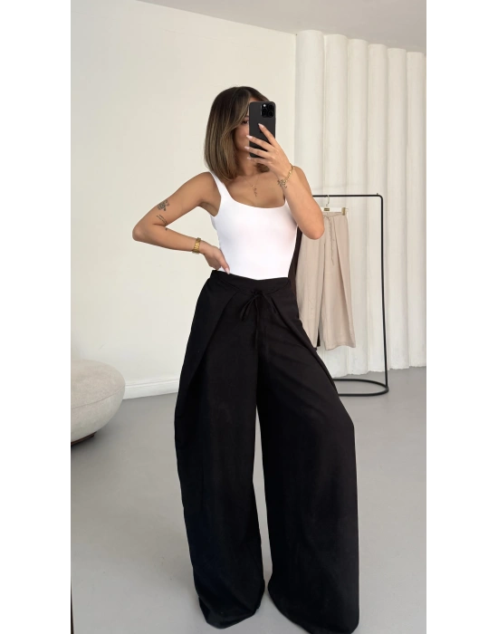 Livia Bağcıklı Pantolon - Siyah