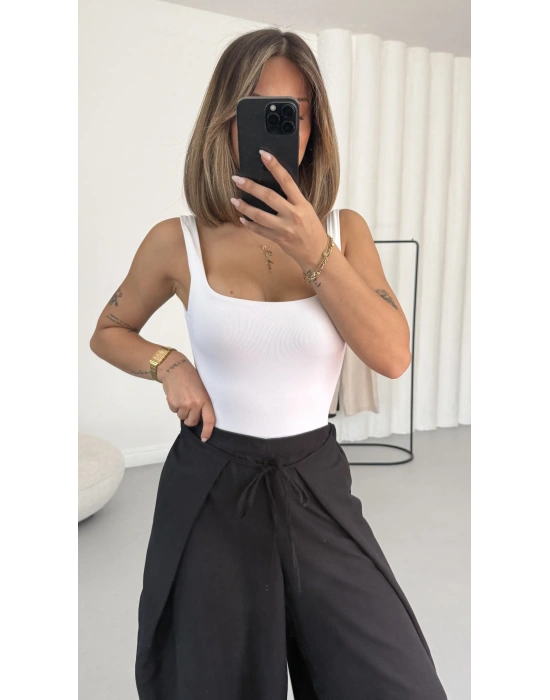 Livia Bağcıklı Pantolon - Siyah