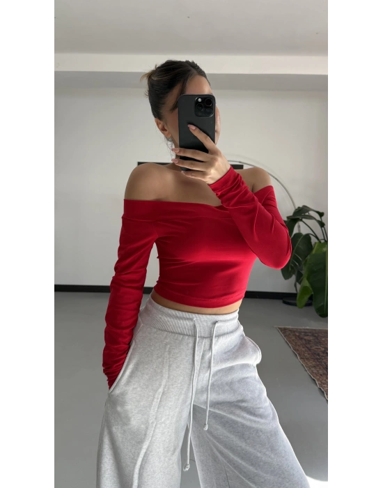 Lonica Madonna Crop - Kırmızı