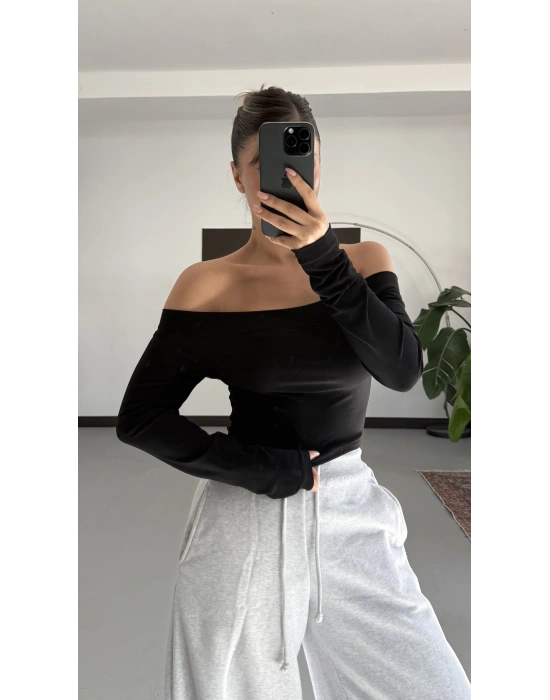 Lonica Madonna Crop - Siyah