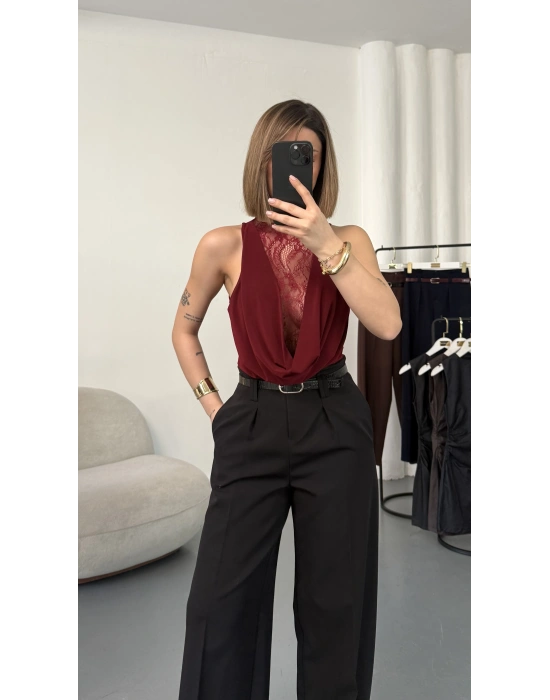 Luce Kemerli Pantolon - Siyah