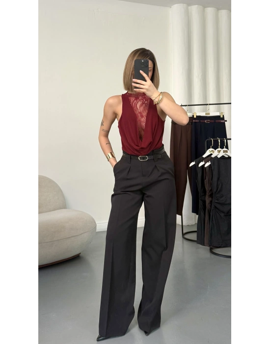 Luce Kemerli Pantolon - Siyah