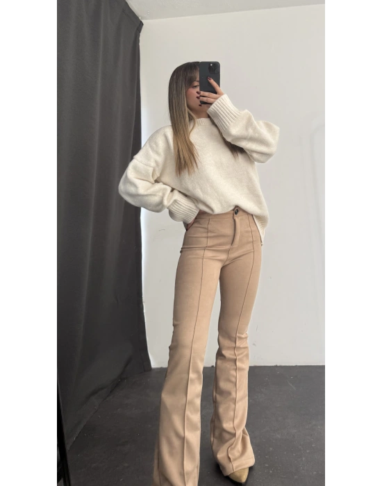 Lucia Klasik İspanyol Pantolon - Camel