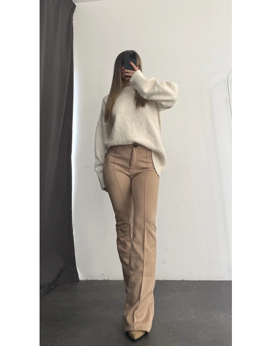 Lucia Klasik İspanyol Pantolon - Camel