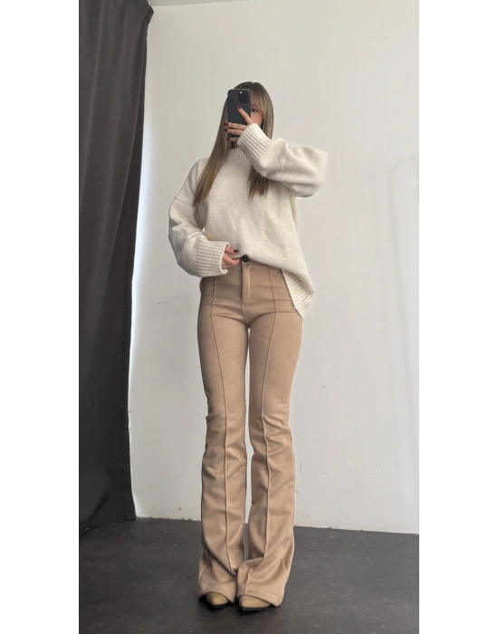 Lucia Klasik İspanyol Pantolon - Camel